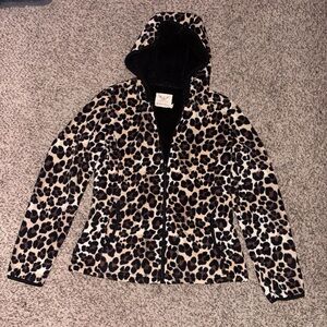Y2K fleece soft leopard cheetah print jacket